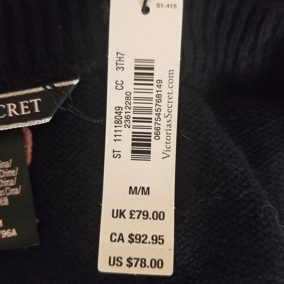 VS M Soft Cashmere Kiss Black Tease Sweater New - Picture 6 of 8